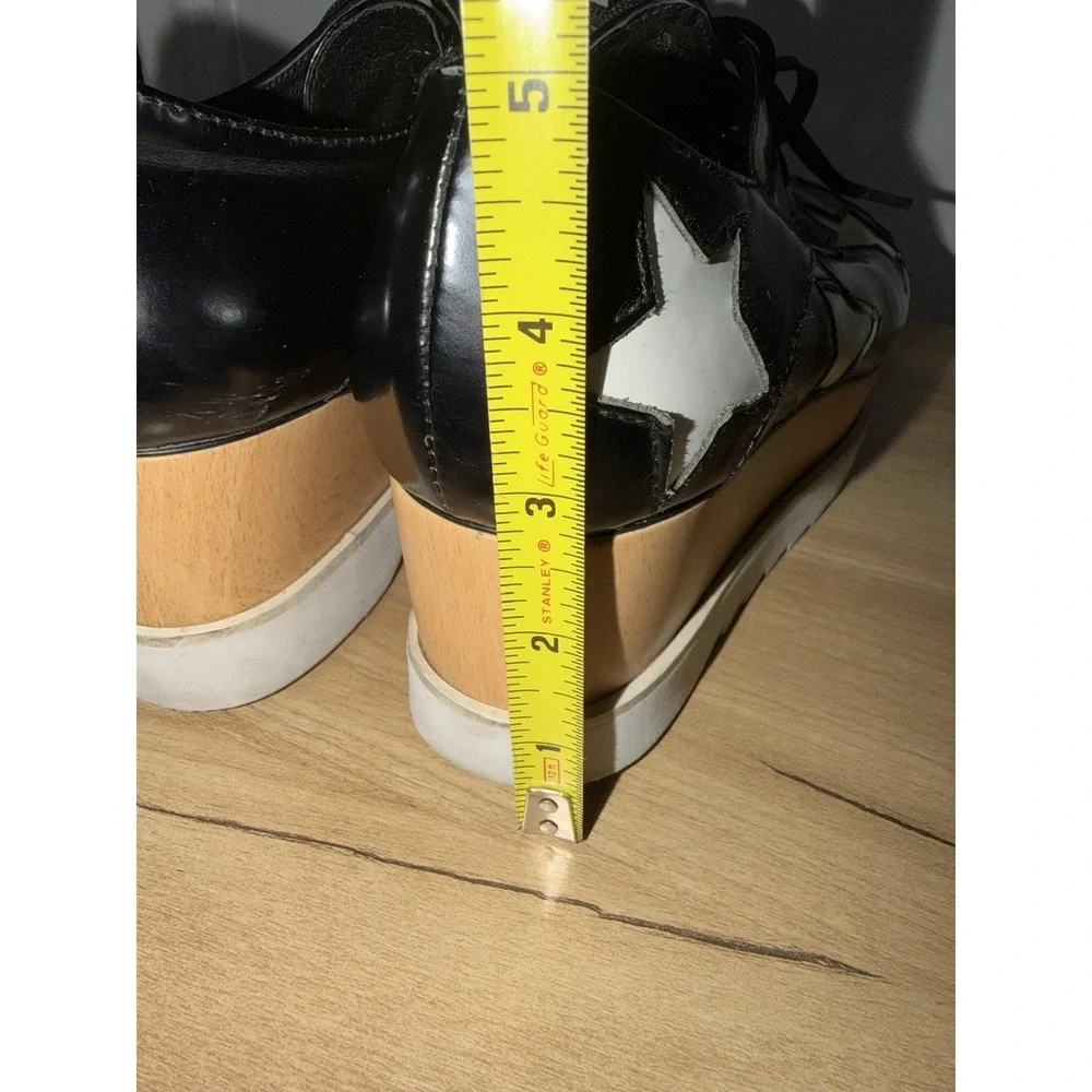 Stella McCartney Platform Star Lace-Up Shoes Black White Women‎ EU 38 L